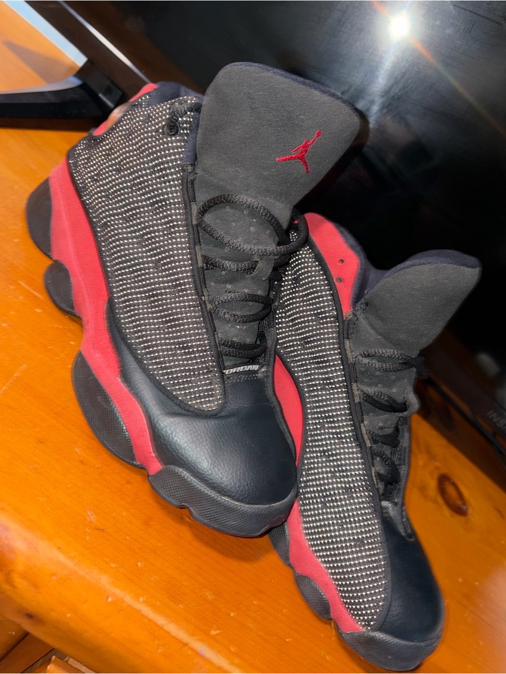 Jordan Kids Black and Red Retro Style Sneakers